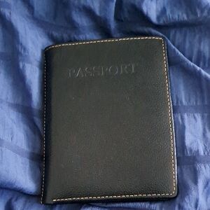 Perry Ellis Black Passport Holder Case